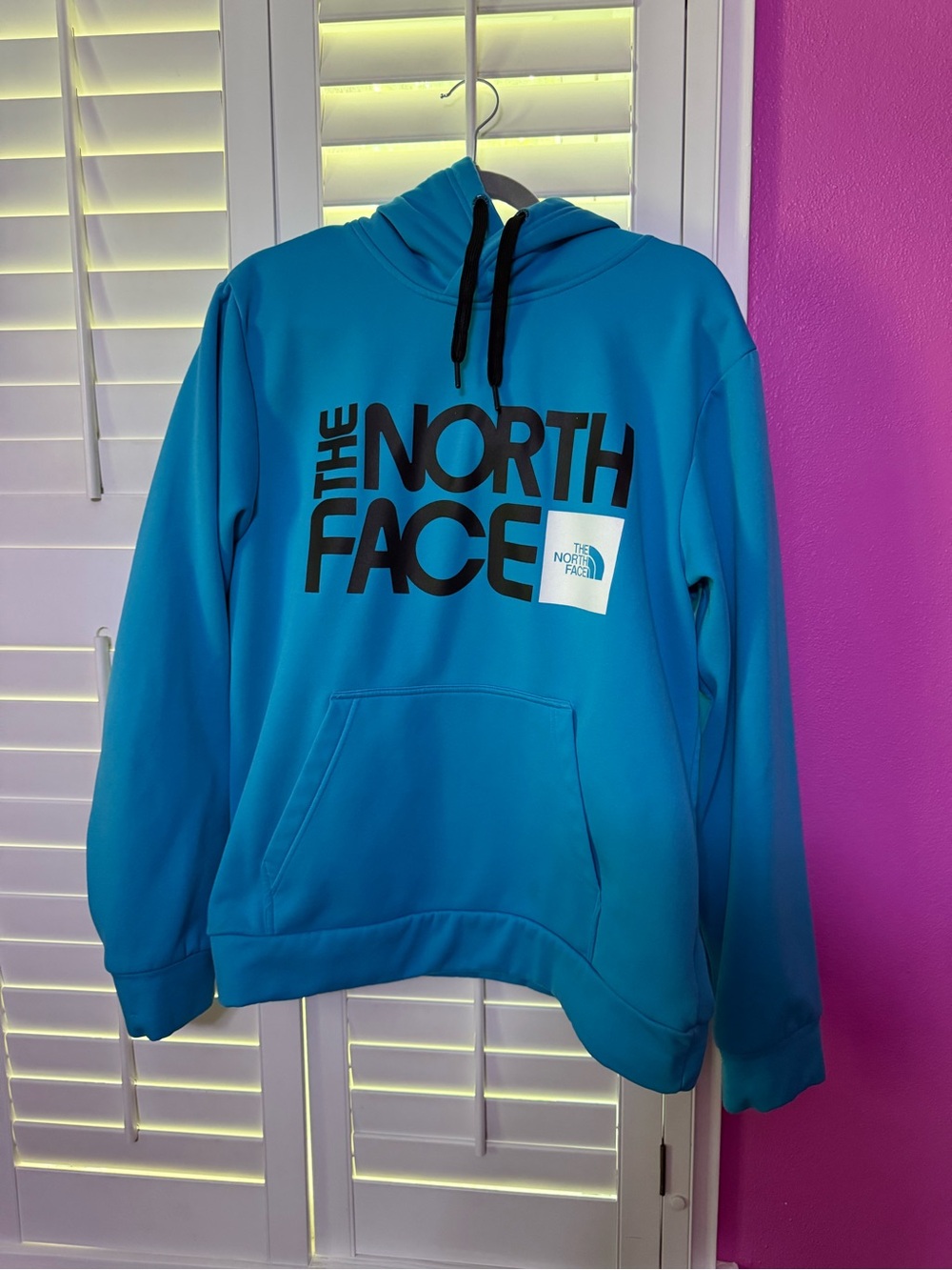 The North Face Men’s Teal Crewneck Hoodie with Black Logo